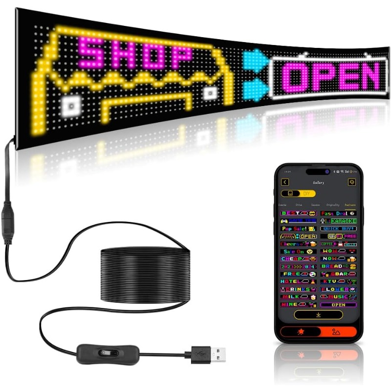 Programmable LED Sign Scrollin – Custom Map Poster recenzja i cena