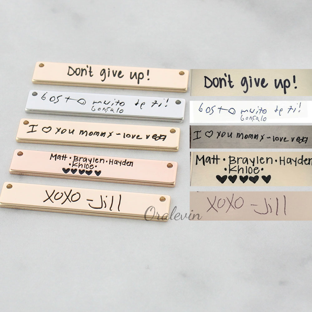 Personalized Custom Actual Han – Handwriting Necklace Bar recenzja i cena