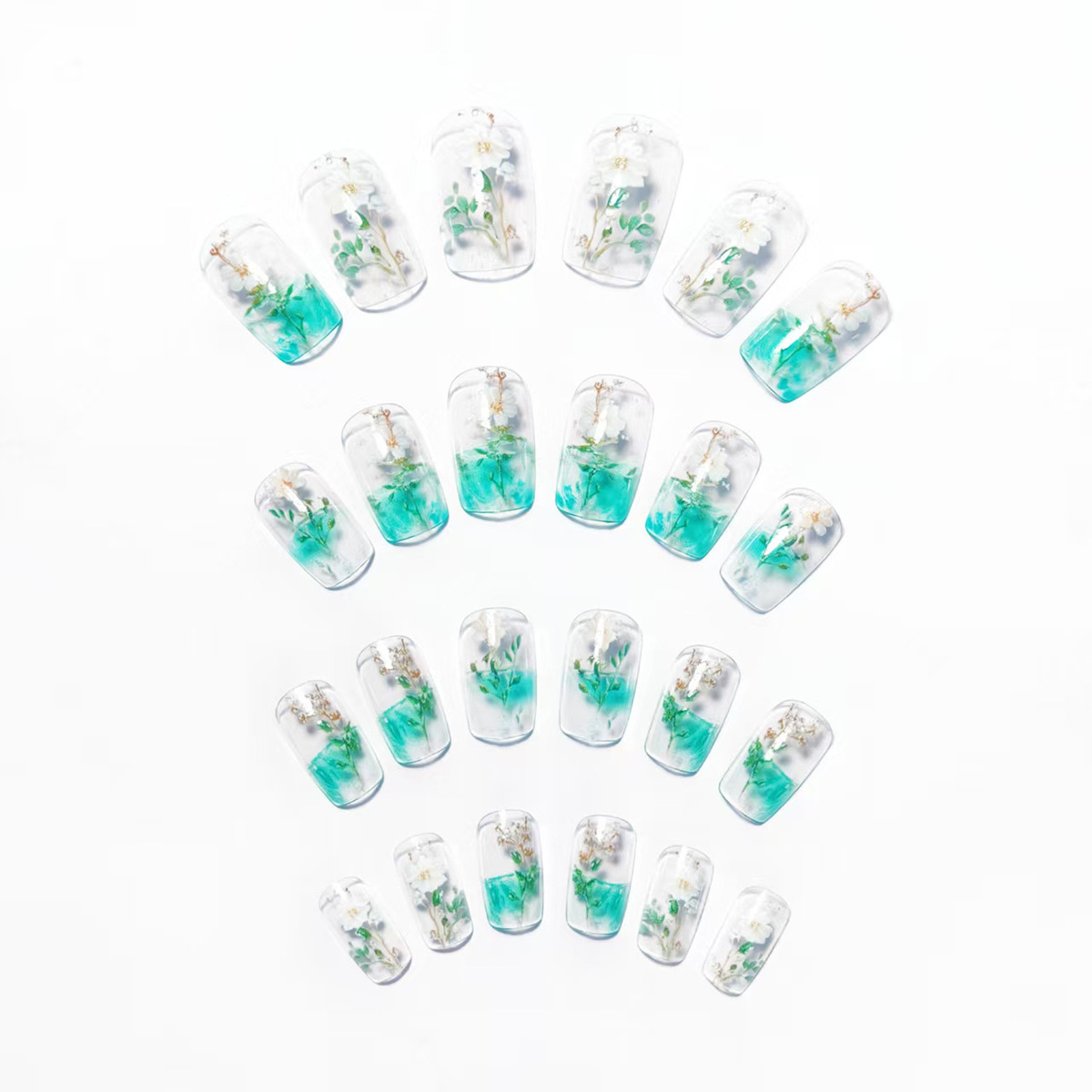 Medium fake nails for women gi – Pressed Flower Art recenzja i cena
