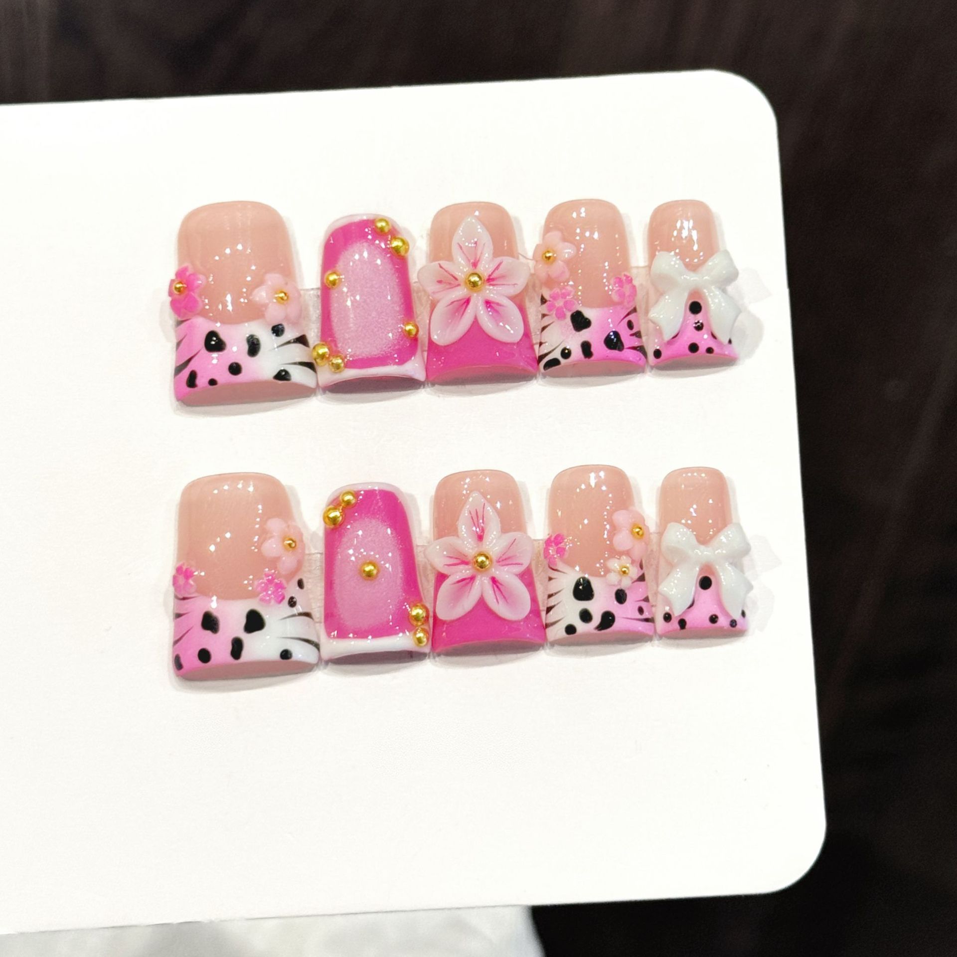 10pcs Ocean Style Fake Nails D – Pressed Flower Art recenzja i cena
