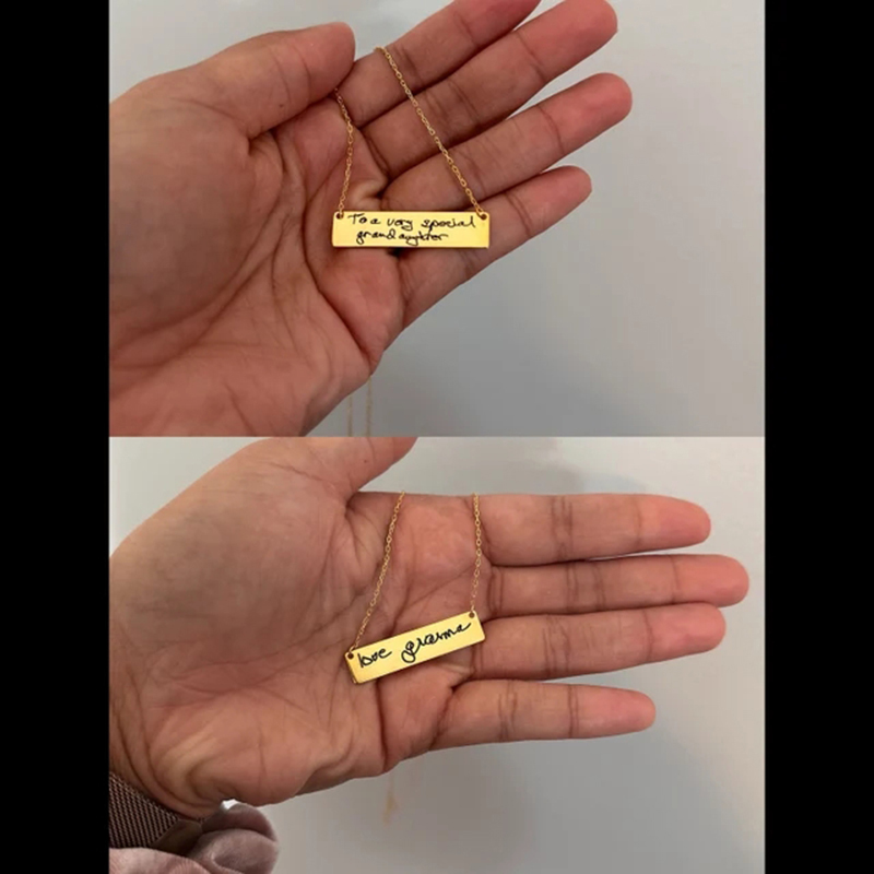 Custom Handwriting Name Bar Pe – Handwriting Necklace Bar recenzja i cena