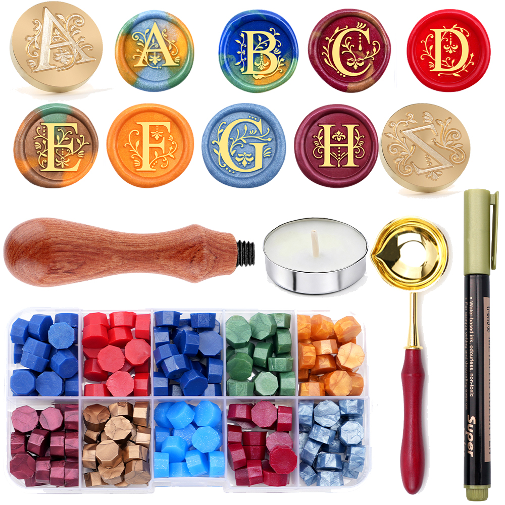 Alphabet Wax Seal Stamp Set -  – Wax Seal Letter Kit recenzja i cena