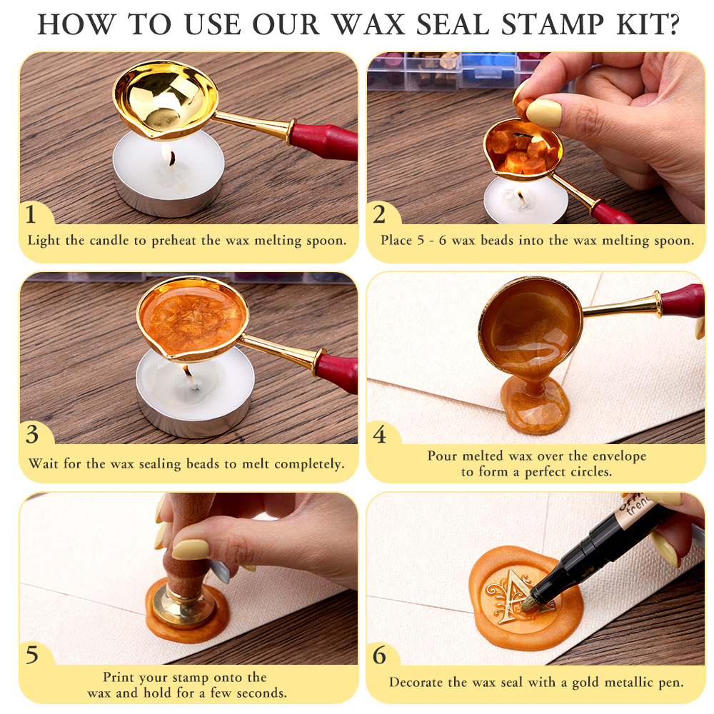Alphabet Wax Seal Stamp Set -  – Wax Seal Letter Kit recenzja i cena
