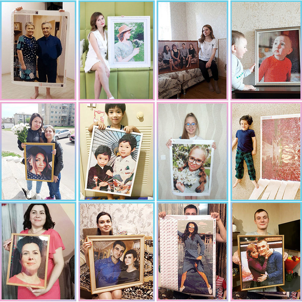 HUACAN Full Kits Diamond Paint – Photo Mosaic Print recenzja i cena