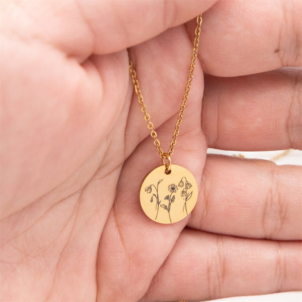 Family Birth flower Necklace C – Birth Flower Necklace recenzja i cena