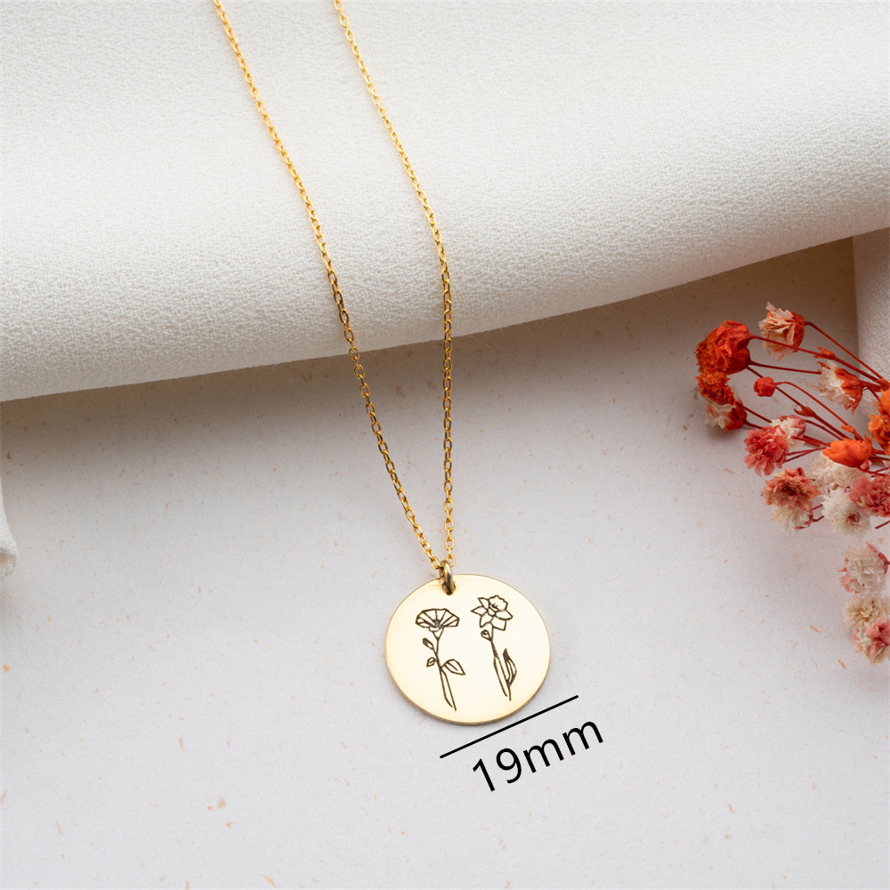 Family Birth flower Necklace C – Birth Flower Necklace recenzja i cena
