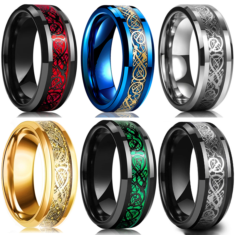 Fashion 8mm Men's Stainless St – Initial Ring Custom recenzja i cena