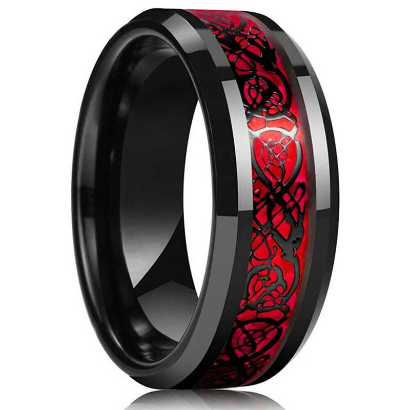 Fashion 8mm Men's Stainless St – Initial Ring Custom recenzja i cena
