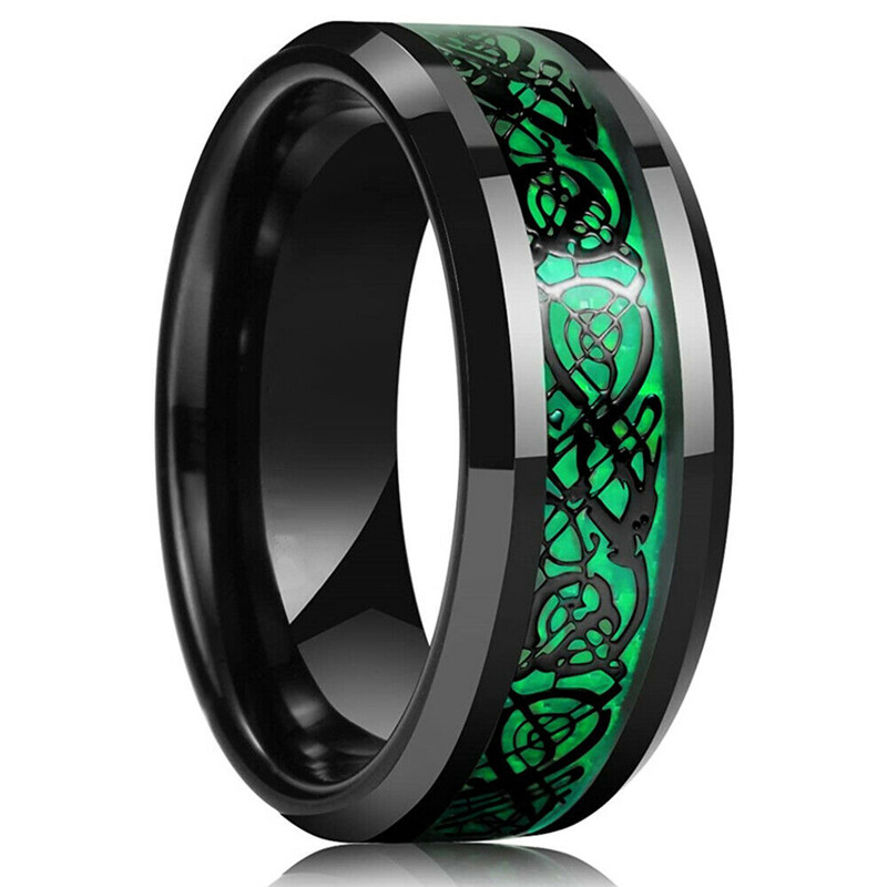 Fashion 8mm Men's Stainless St – Initial Ring Custom recenzja i cena