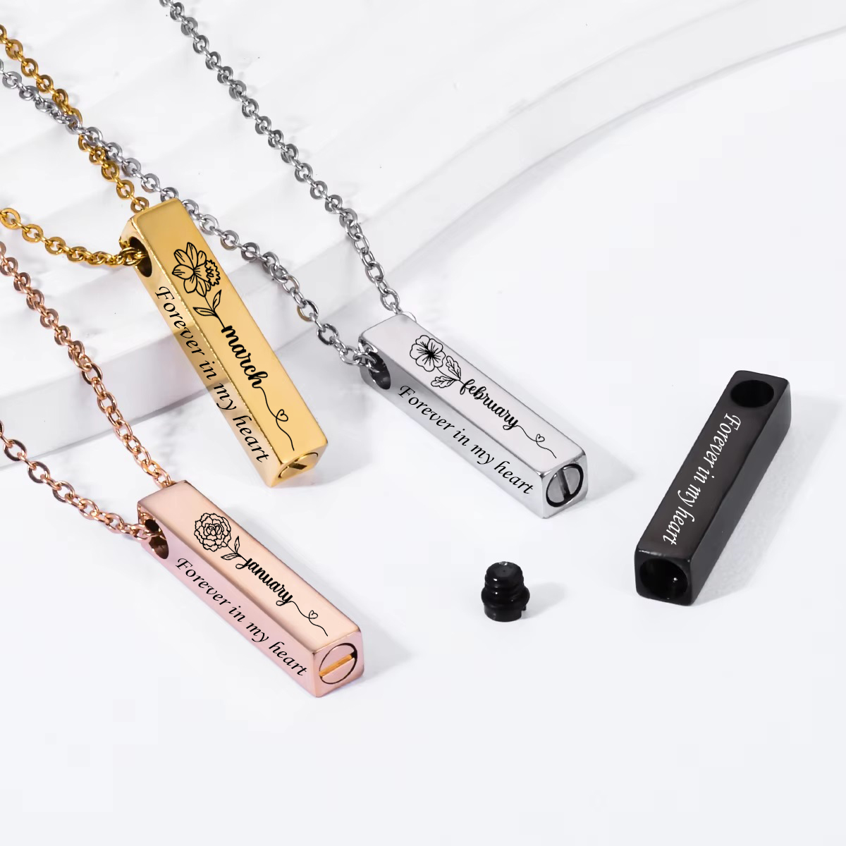 Birth Flower Urn Necklace For  – Birth Flower Necklace recenzja i cena