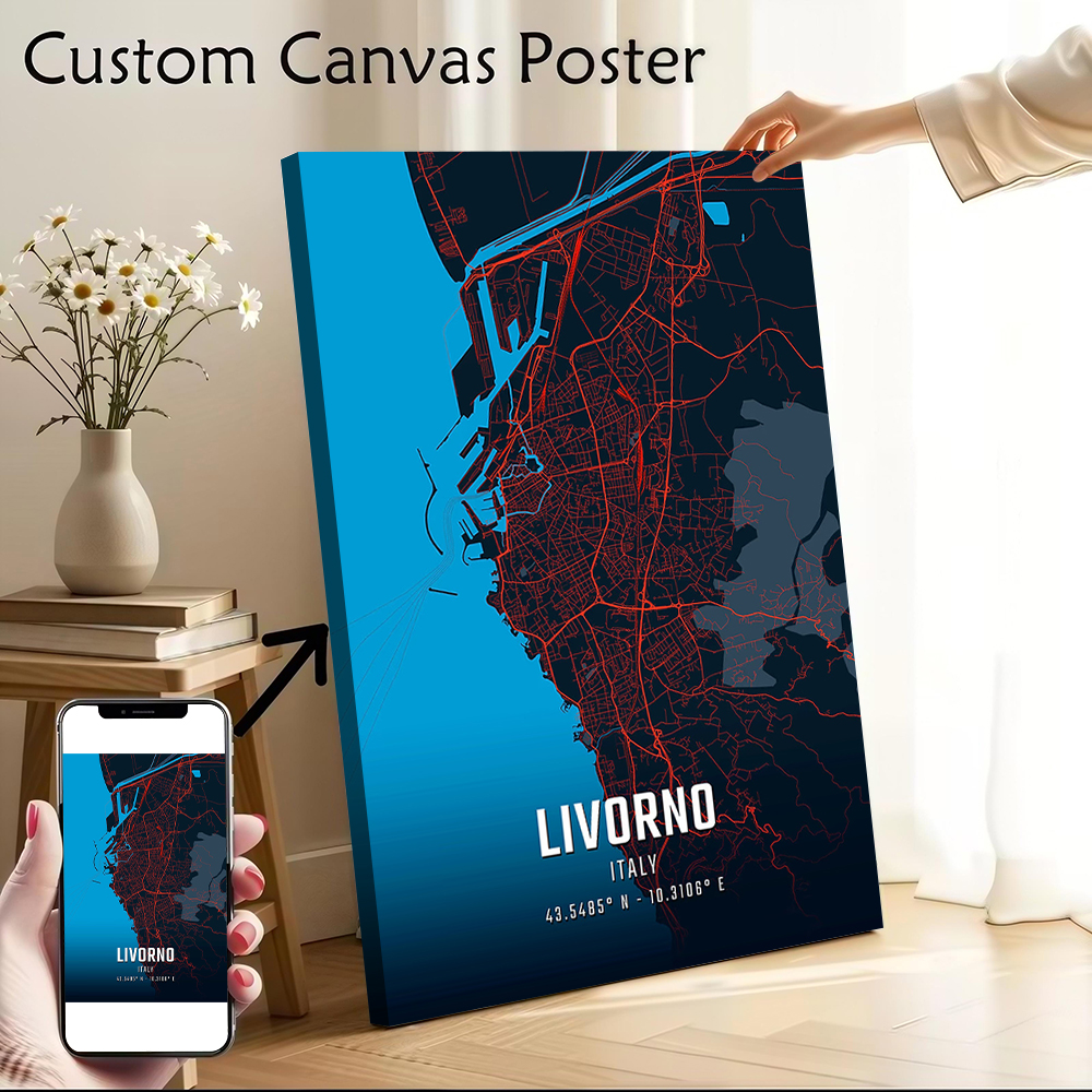 Livorno City Map Printed Canva – Custom Map Poster recenzja i cena