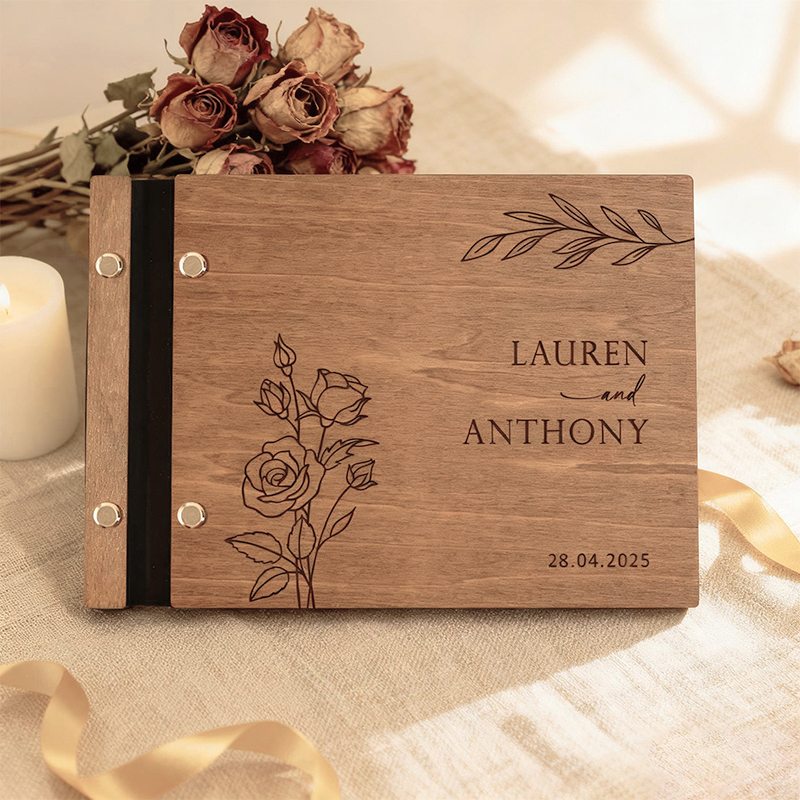 Personalized Wooden Wedding Gu – Custom Photo Book recenzja i cena