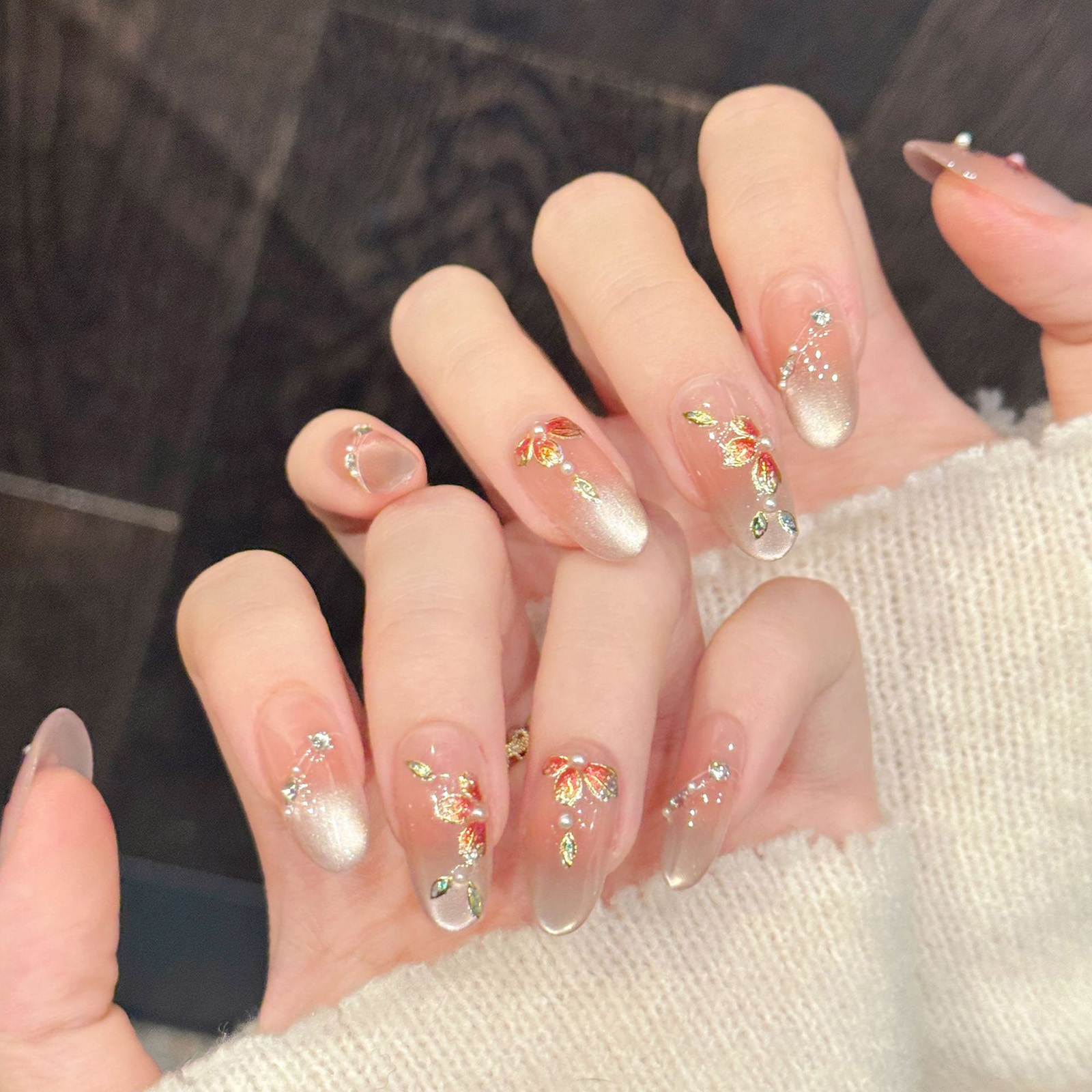 10pcs Handmade Fake Nails Pres – Pressed Flower Art recenzja i cena