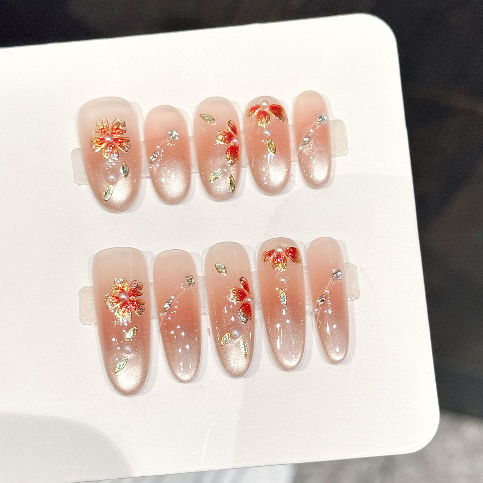 10pcs Handmade Fake Nails Pres – Pressed Flower Art recenzja i cena
