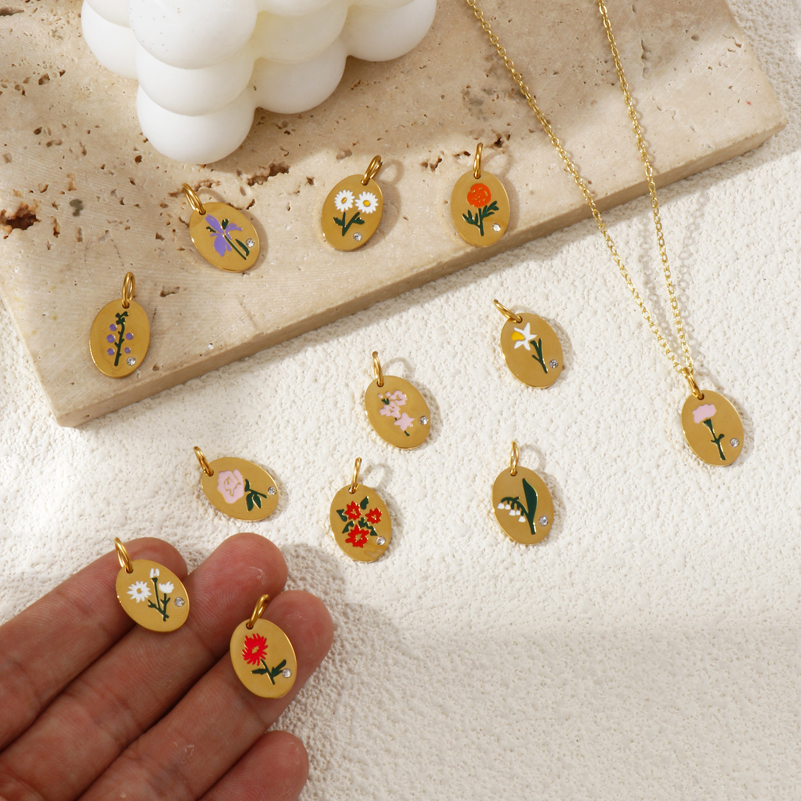 1 Piece 304 Stainless Steel Bi – Birth Flower Necklace recenzja i cena